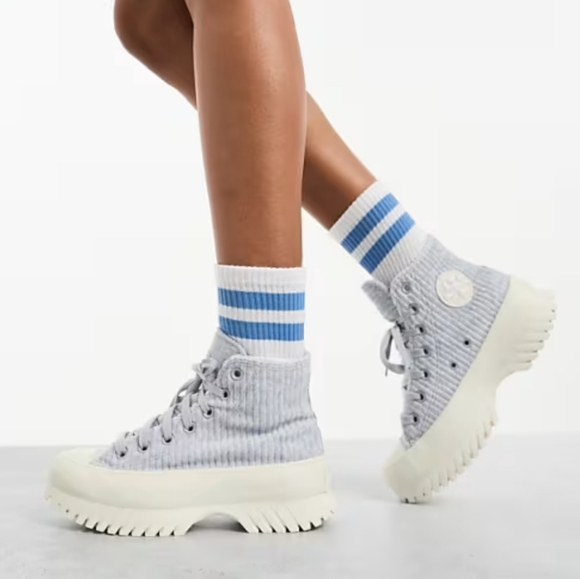 Converse Chuck Taylor All Star Lugged 2.0 Velour- Gravel/Egret/Egret Sz. M9 F11 - Picture 5 of 13